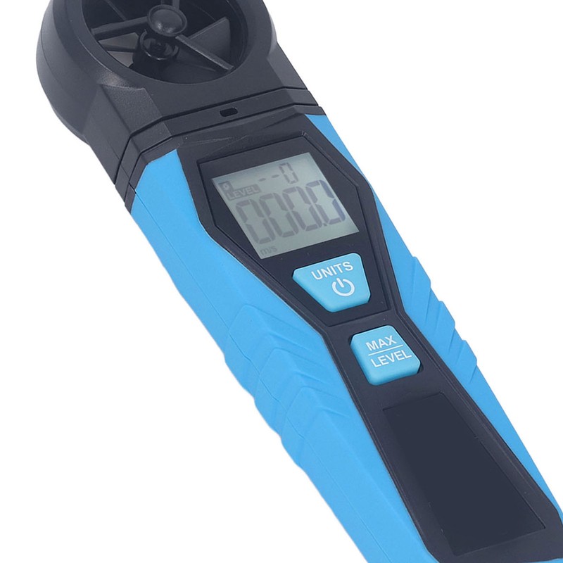 Handheld Anemometer 180° Fan Rotation LCD Digital Display Temperature Humidity