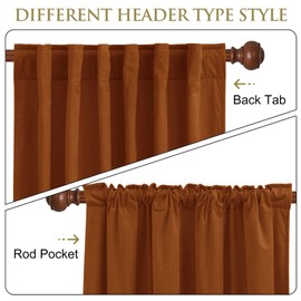 StangH Burnt Orange Curtains 108 inches Long, Heavy Thick Velvet Soundproof Window Drapes for Room Dividers Living Room, Holiday Backdrops, W52 x L108, 1 Panel