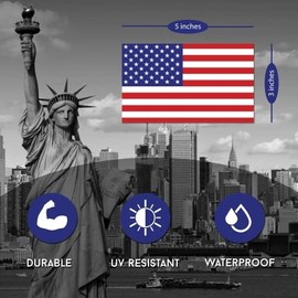 Magnet Me Up Thin Blue Line and American Flag Magnet Decal, 3x5 Inches, 2 Pack, Red, White, Blue, Heavy Duty Automotive Magnet for Car Truck SUV