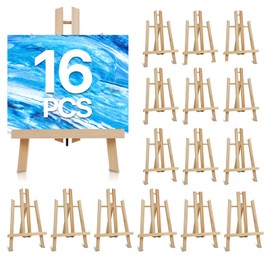 CONDA 16 Pack 11.8" Tabletop Easel, Portable A-Frame Tripod Tabletop Easel Set for Painting Party & Displaying Canvases, Photos, Display Tripod Holder Stand for Students Kids Beginners