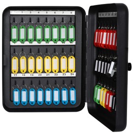 Parrency Key Cabinet Wall Mount,Locking Key Organizer,Key Management with Combination Lock, Key Cabinet Lock Box with 48 Hooks,Large Key Box for Outside, 11 4/5" x 9 1/5" x 3"