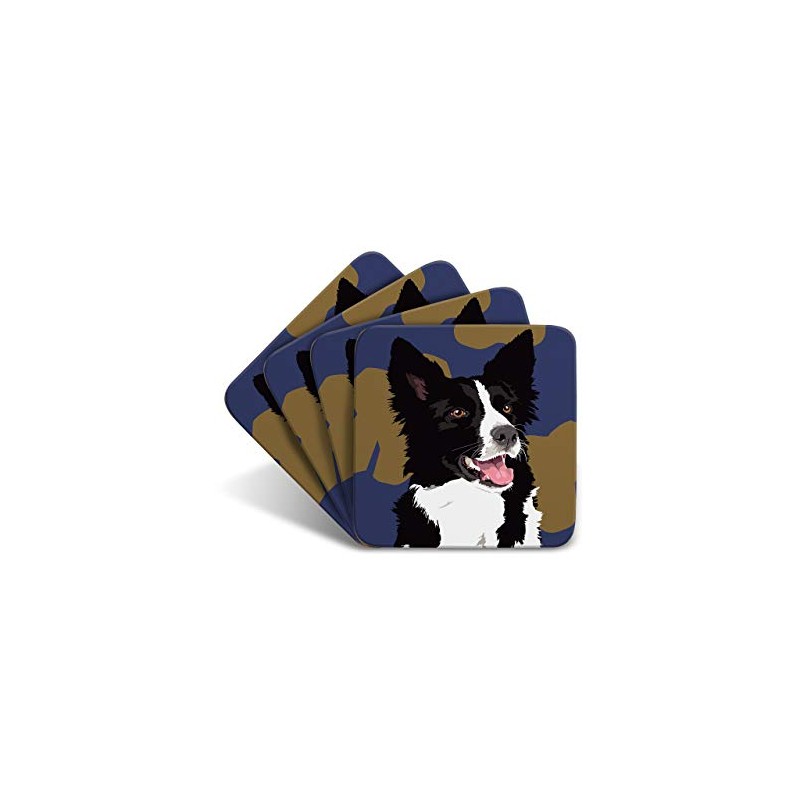 Border Collie - Set of 4 Coasters - Leslie Gerry