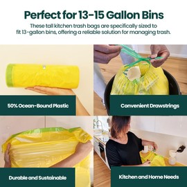 13gl Trash Bags | 50% Recycled - 40 Count