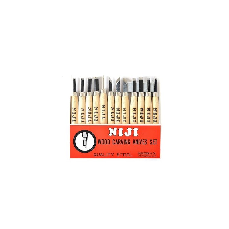 Yasutomo Wood Carving Knives Set Standard 12 Pieces