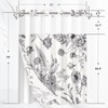 Culudea No Hook Floral Black White Shower Curtain with Snap