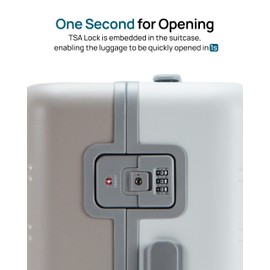 NINETYGO Zipperless Carry on Luggage 22x14x9 Airline Approved, Hard Shell Suitcase with Spinner Wheels, TSA Lock, Latching System, Saturn and White, 39L, Manhattan Classic