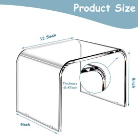 Tmoicer Kids' Step Stool 9'' Acrylic Transparent Step Stool Strong Load 250 Lbs One Step Stool for Bedroom Kitchen Bathroom (Non Slip Stool, 1 pcs)