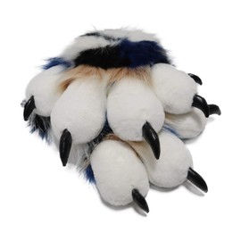 Furryvalley Fursuit Paws Furry Partial Cosplay Fluffy Claw Gloves Costume Lion Bear Props for Kids Adults (Mix Color)