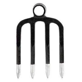 Paiaojia Heavy Duty Forged Eye Hoe Fork,Garden Digging Spading Fork,Cultivator Tiller,Farming Tool, for Digging, Deep Plowing,Sowing,Weeding,Loosening Soil,Planting,Cultivating,Gardening (4-Tine)