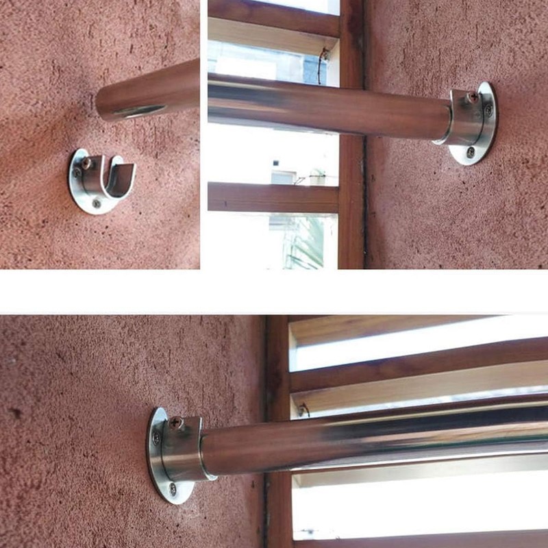 2 Pack Flange Rod Holder, Closet Rod Bracket End Supports