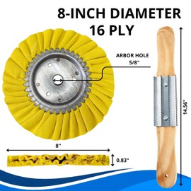 8 Inch Aluminum Polishing Kit – 6PCS Airway Buffing Wheel for Drill and Grinder Professional Rim Polishing and Metal Kit for Polished Aluminum Wheels Restoration and Shine
