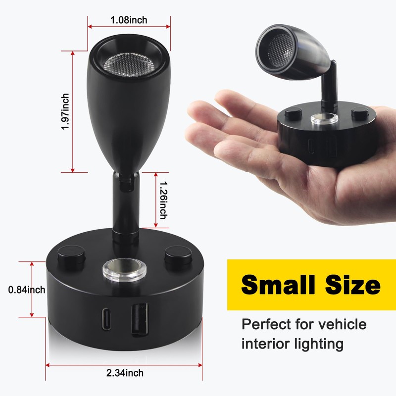 WTNYOU 12V LED RV Interior Reading Light, Dimmable, with Dual