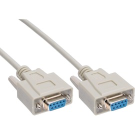 InLine® Serial cable, InLine®, molded, DB9F/F, 1:1, 5m, beige
