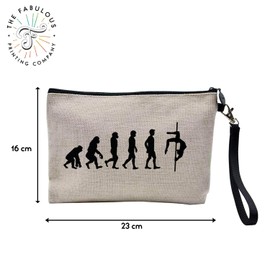 Canvas Bag - Collection Parody Evolution of Man Passion Sport Leisure Musical Instrument Music - Linen Look Cosmetic Bag - Toiletry Bag - Purse, Pole Danse, Cosmetic bag