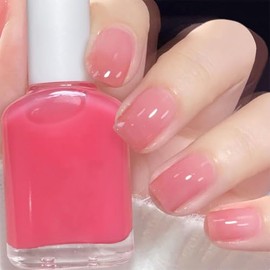 COSMOO Esmalte de Uñas Nude Rosa Melocotón Secado Rápido Transparente Gelatina 12 ml
