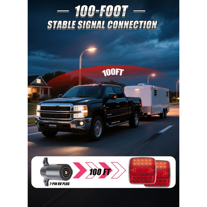 OOGKA Wireless Trailer Lights Magnetic, Portable Wireless Trailer Lights Kit,