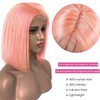 Pink Lace Front Bob Wig Human Hair, Gluleless 13x6 Lace