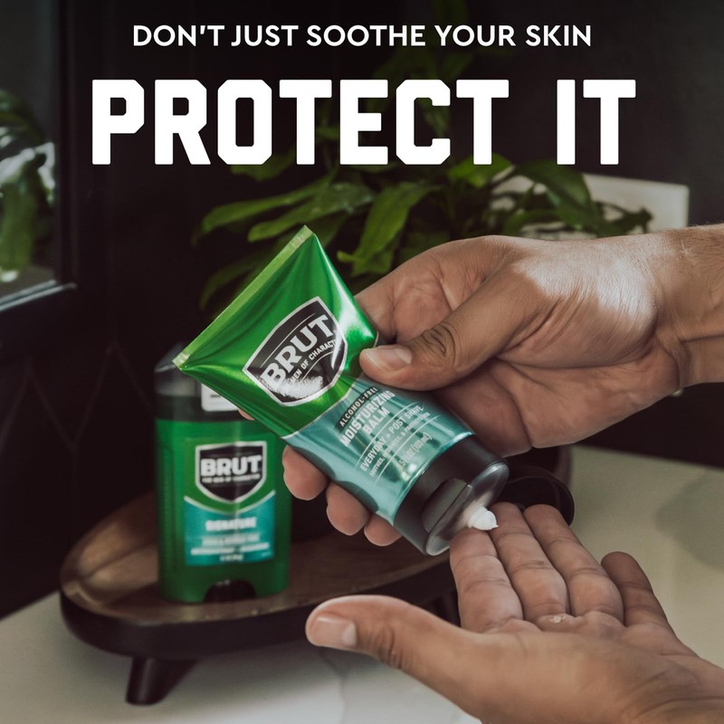 BRUT Moisturizing Balm - Soothing Men’s Face Moisturizer with Signature