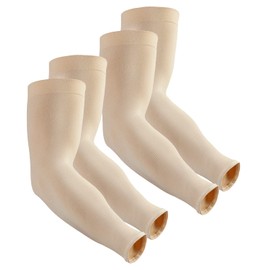 Aegend Sun Protection Cooling Arm Sleeves Sun Sleeves for Men & Women for Cycling, Running, Basketball, Football, Golf, Volleyball, Driving, Light Beige 2 Pairs