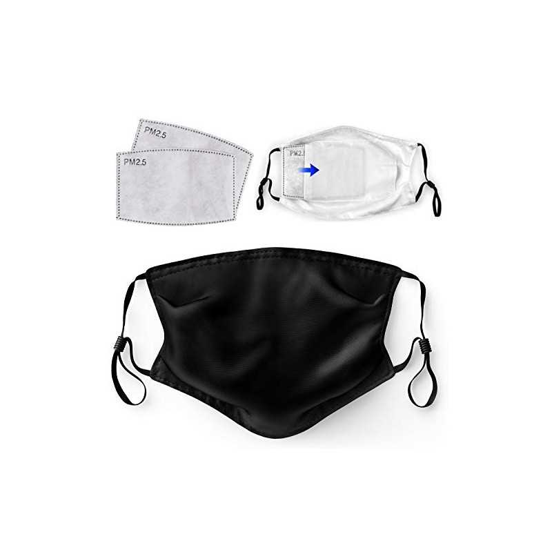 Face Masks Washable UK with Filters - Reusable/Adjustable/Washable Black masks