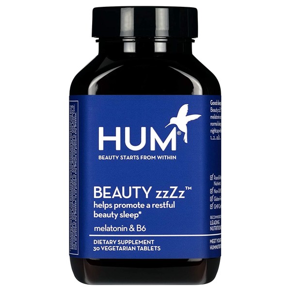 HUM Beauty zzZz Sleep Aid - Sleep Support Supplement - Melatonin, Calcium & Vitamin B6 Blend Promotes a Deep & Restful Sleep - Non-GMO and Gluten Free (30 Vegan Tablets)