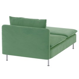 Durable Velvet Fabric Sofa Cover Compatible with IKEA SODERHAMN Couch Slipcover. Sofa Not Included. (Velvet Light Green, Chaise)