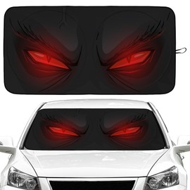 Red Eyes Car Windshield Sun Shade Foldable Sunshade Front Window Cover Sun Visor Protector Accessories for Truck SUV (64x32 inches)