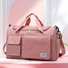 Large-Capacity Unisex Messenger Bag - Durable Nylon Material, Portable, Multifunctional, Overnight, and Daily Use - Ideal for Travel, Sports, and Commuting - Color: Green+Pink