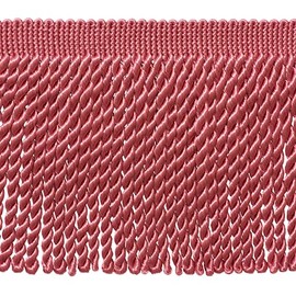 6" (15cm) Basic Solid Collection Traditional Satiny Bullion Fringe Trim (Style# BFS6), Dusty Rose Pink #K13 (Light Rose Pink) 27 Yards (82 ft/25m)