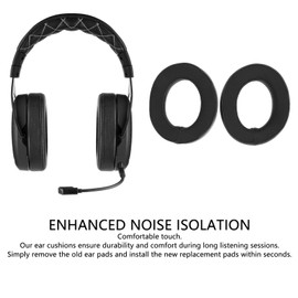 Replacement Earpads for HS70/HS60/HS70 PRO/HS60 PRO/HS50 PRO/HS75 XB Headset, Cooling Gel Ear Pads Cushions, with Soft Protein Leather and Memory Foam