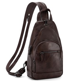 RAVUO Women Backpack, Anti Theft PU Leather Rucksack Fashion Small Sling Crossbody Bag Ladies Convertible Shoulder Bag for Shopping Travel College Coffee