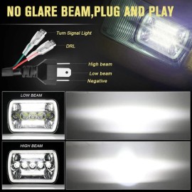 Unbranded Pair 5x7'' 7x6 LED Headlight DRL For International 9900i SFA 7400 5600i 9200 SBA