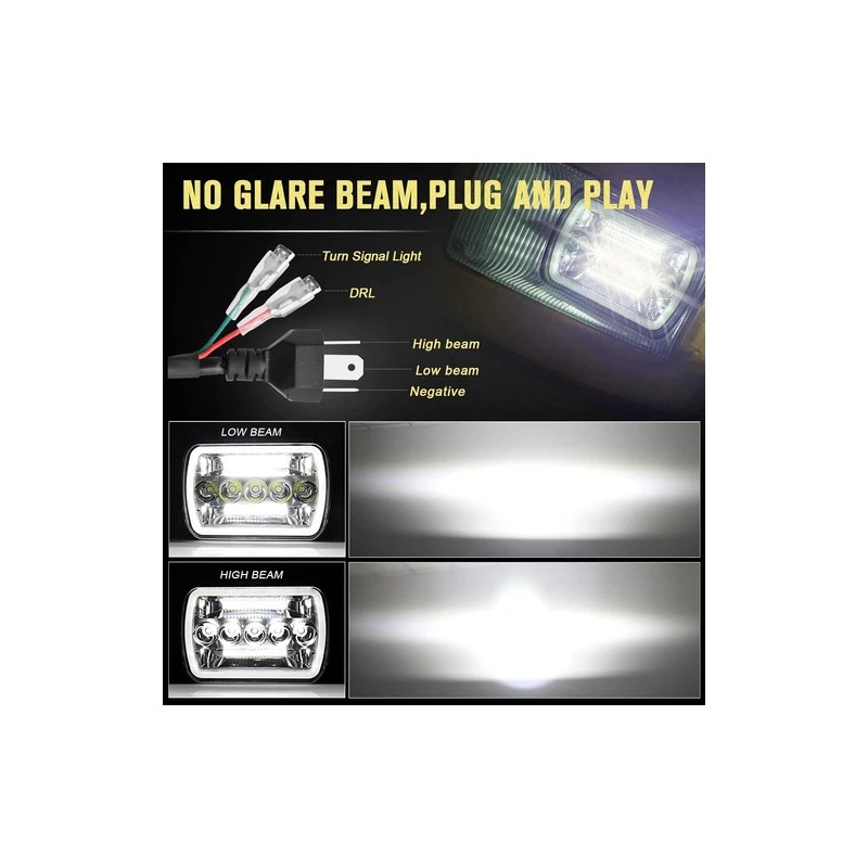 Unbranded Pair 5x7'' 7x6 LED Headlight DRL For International 9900i