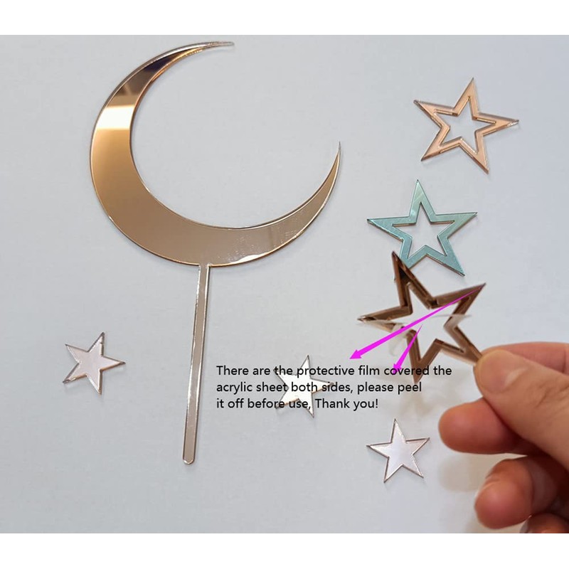 Juego de 15 decoraciones de acrílico para tartas de luna