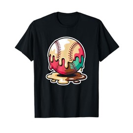 Ice Cream Softball Baseball Drip for Men Women Boys T-Shirt
