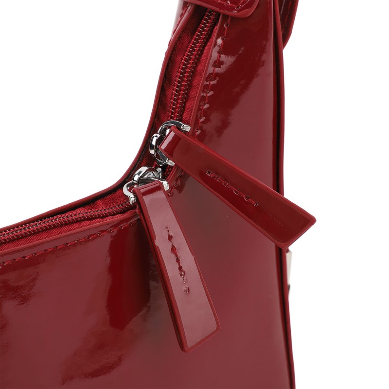 Women Underarm Bag Fashionable Glossy Surfaces PU Leather Shoulder Messenger