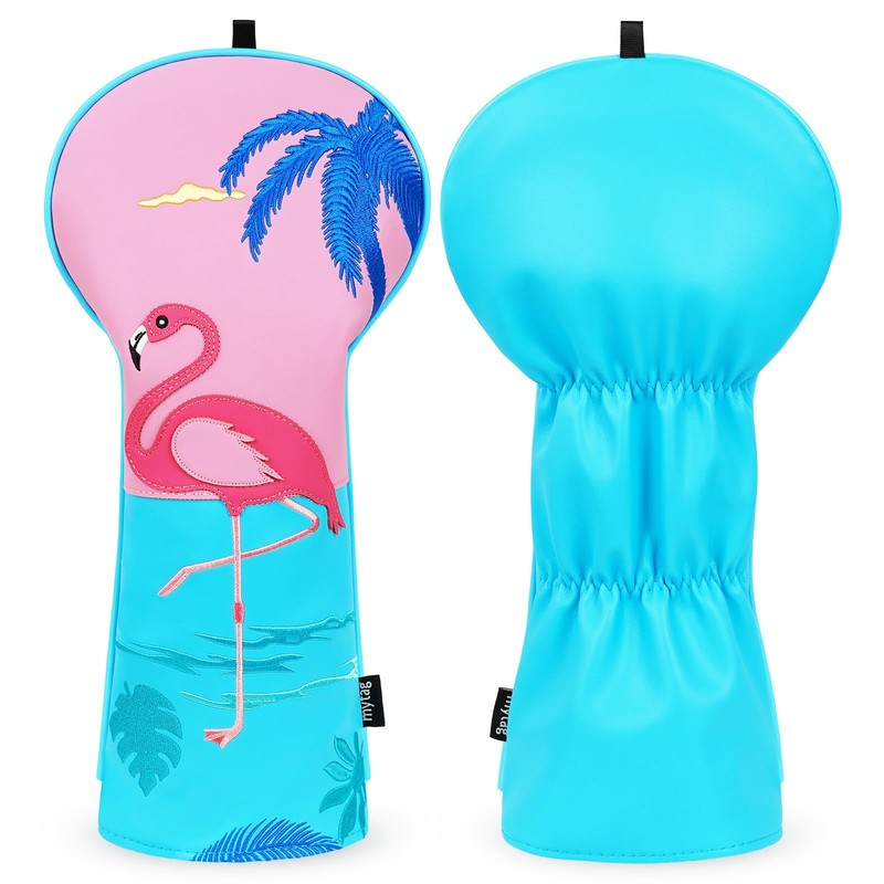 mytag Tropical Driver Headcover, Flamingo Patch Golf Driver Head Cover