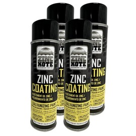 4 Pack - ZincKote Zinc Cold Galv Aerosol Spray - 22oz Tall Can - Paint/Coating - 96% Zinc DFT - Cold Galvanizing - Repairs and reloads Hot Dip Galvanizing