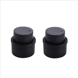 Kopida 2 Pcs Plastic Bottle Stopper, Soda Bottle Stopper, Reusable Bottle Cap for Soda, Fresh Drinks & Beverages, Black, Round