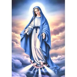 Diymood DIY 5D Diamond Painting Kits for Adults Religion Virgin Mary - Diamond Art Kits for Adults Women | Full Drill Round | Crystal Mosaic Picture | Beginner | Home Wall Decor | 16x20 Inch