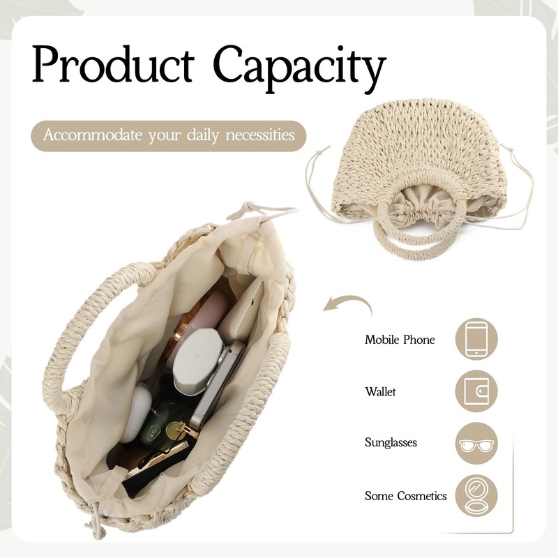 Oweisong Straw Beach bags for Women Vacation Essentials Summer Large