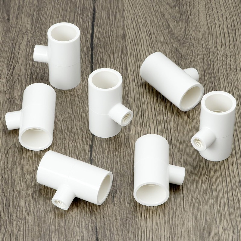 QWORK Chicken Waterer PVC Tee Fittings, 20 Pack PVC Pipe