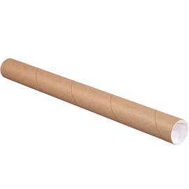 Boxes Fast Mailing Tubes with Caps, 2" x 43", Kraft, (Pack of 50)