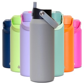 Elemental 40oz Insulated Water Bottle with Straw - 100% Leak-Proof Stainless Steel Core Water Bottles for Travel, Sports and Gym - Double Wall Insulation & BPA Free - Graphite
