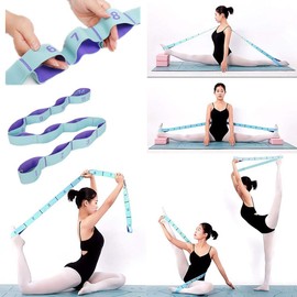 Meishen Nitpicker Stretching Straps Hamstring Stretcher Device Elastic Exercise Band Yoga mat Carrying Straps Leg Exercise Equipment Stretching Strap with Loops for Flexibility Stretch Strap 11 Loops
