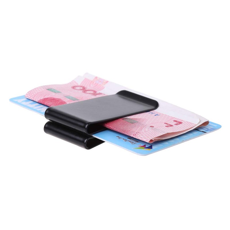 caralin Stainless Steel Slim Double-Sided Money Clip Purse Wallet Credit