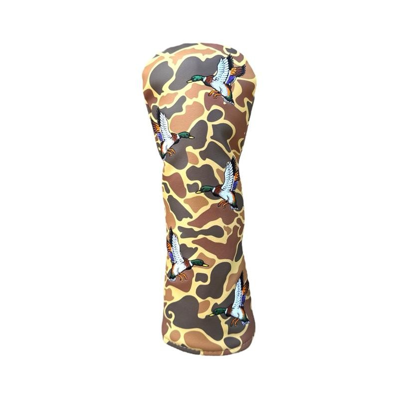 Duck Hunter Camo Golf Headcover - Camouflage Pattern, Black Duck