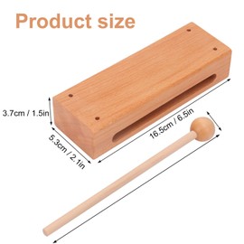 kukmakri 2 Set Solid Wood Rhythm Block with Mallet - Durable Musical Percussion Instrument, Fit for Musical Wood Block for Adults - Versatile Hand Percussion with Natural Acoustic Resonance