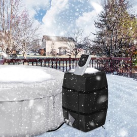 Hadisi Hot Tub Spa Heater Pump Winter Cover with Plush Lining,Waterproof Hot Tub Insulated Pump Cover for Multiple Brands (Black,Square)