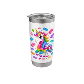Unicorn Lover Master Builder Building Bricks Blocks Toy Kids Stainless Steel Insulated Tumbler
